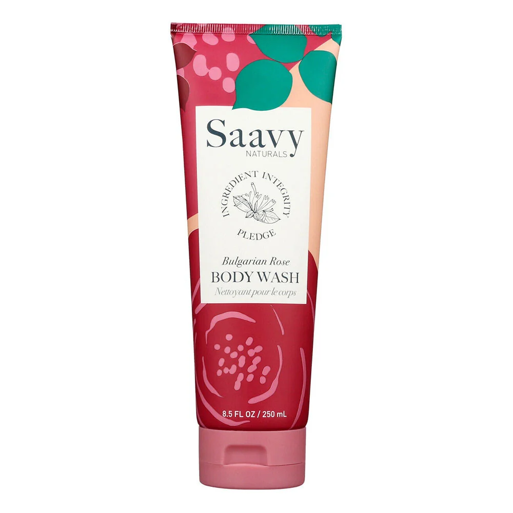 Elite Saavy Naturals Body Wash Vegan Shower Gel Bulgarian Rose 8.5 Oz Proven