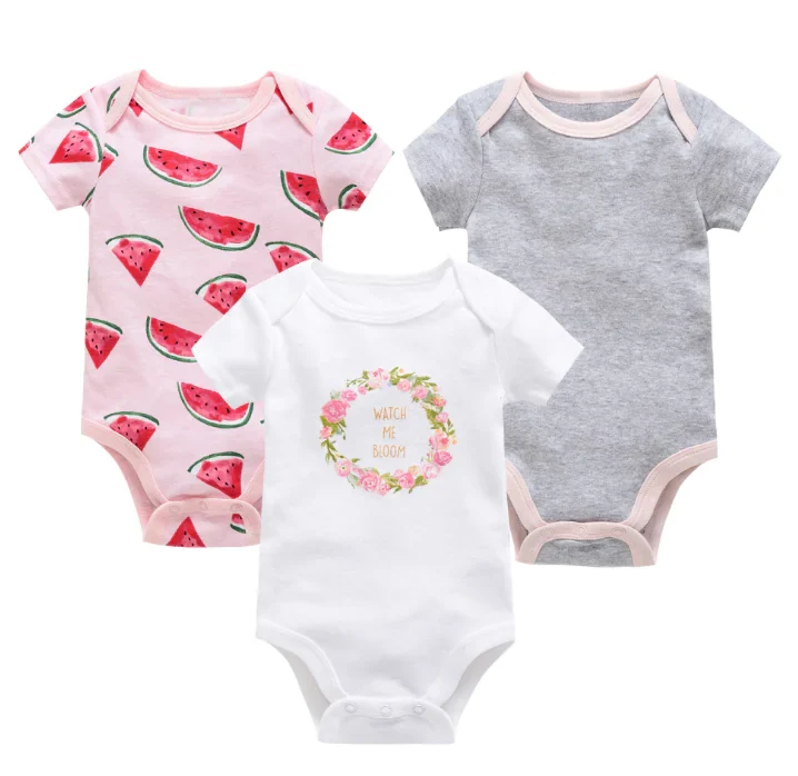 Smart 3-Piece Baby Bodysuit Set - Cotton Short Sleeve Outfit Specialty