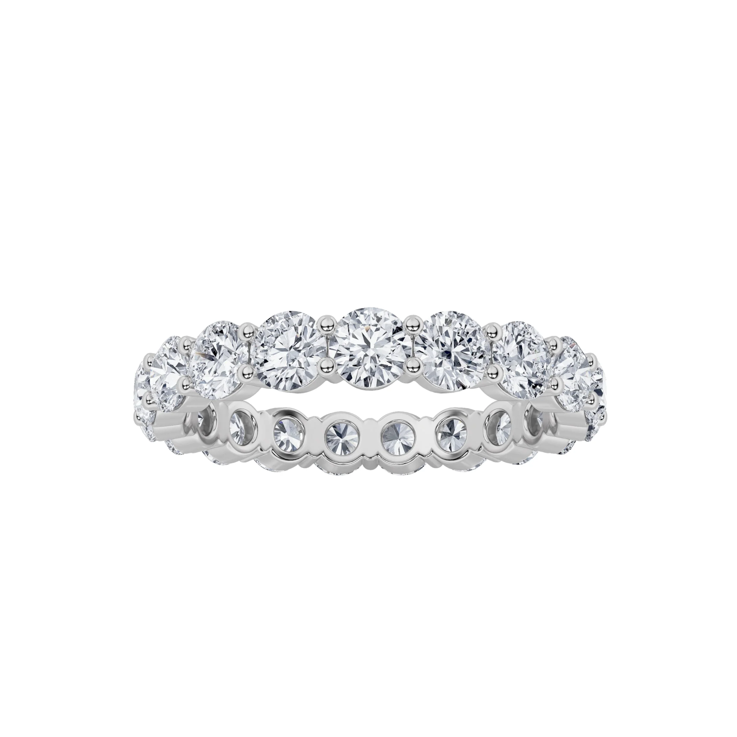Advanced 2.4Cttw Round Shaped Lab Grown Diamond Split Prong Eternity Ring in 14K Gold F Original