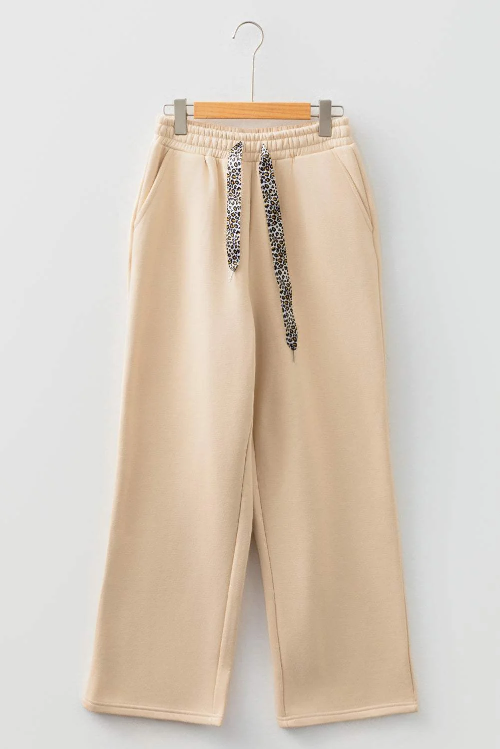 Quality Threaded Pear Hailey Elastic Waist Solid Pants Green