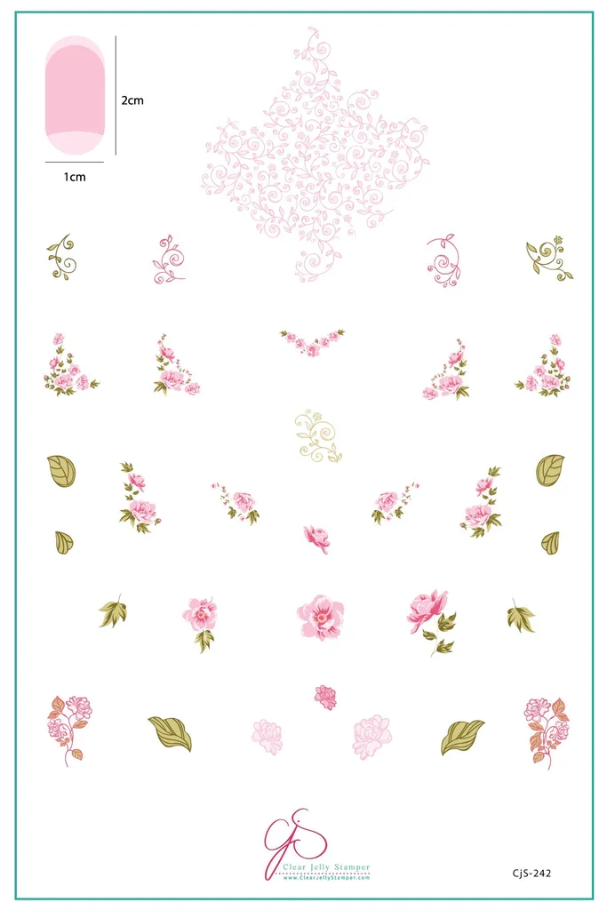 Smart Summer Rose CjSH-242 Steel Nail Art Stamping Plate Fine Crafted