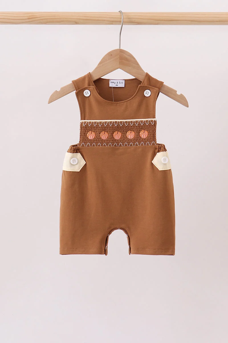 Consistent Brown Pumpkin Smocked Jon Jon Clean