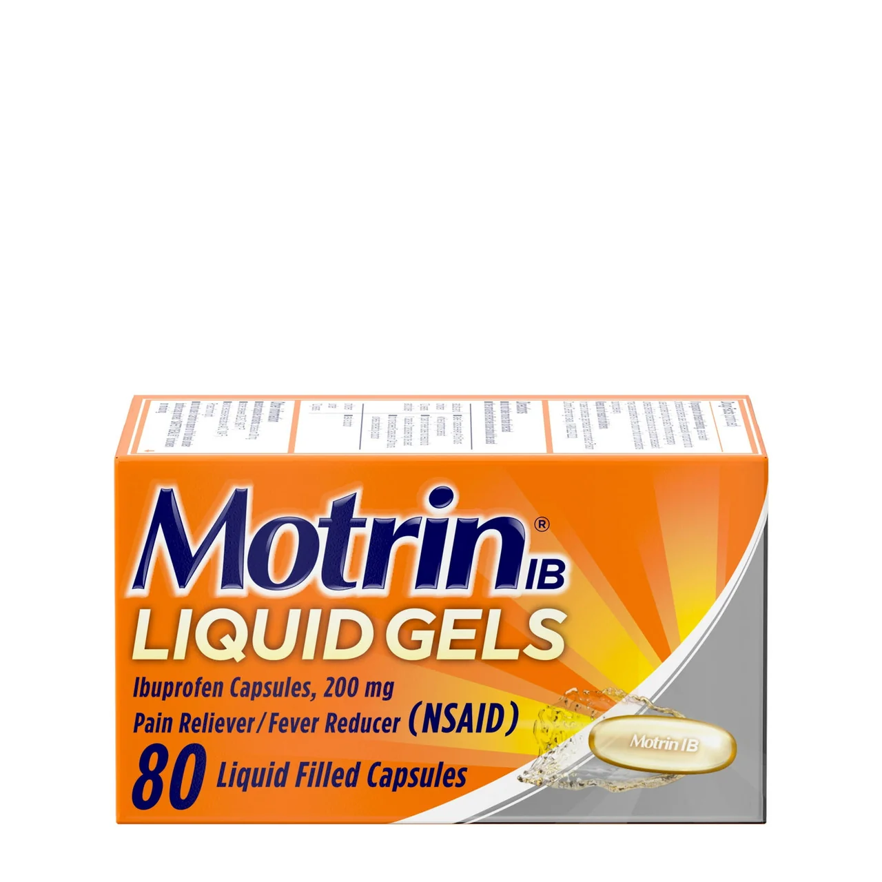 Sustainable Motrin Ibuprofen Pain Reliever 200Mg Liquid Capsule Gels - 80 Ea Original