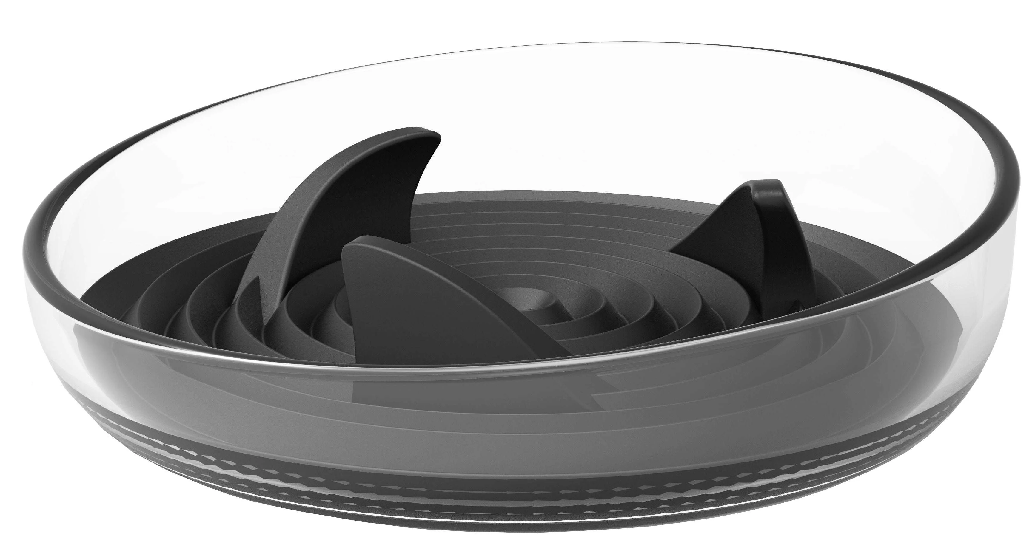 Prestigious Pet Life 'Cirlicue' Shark Fin Shaped Modern Slow Feeding Pet Bowl Functional