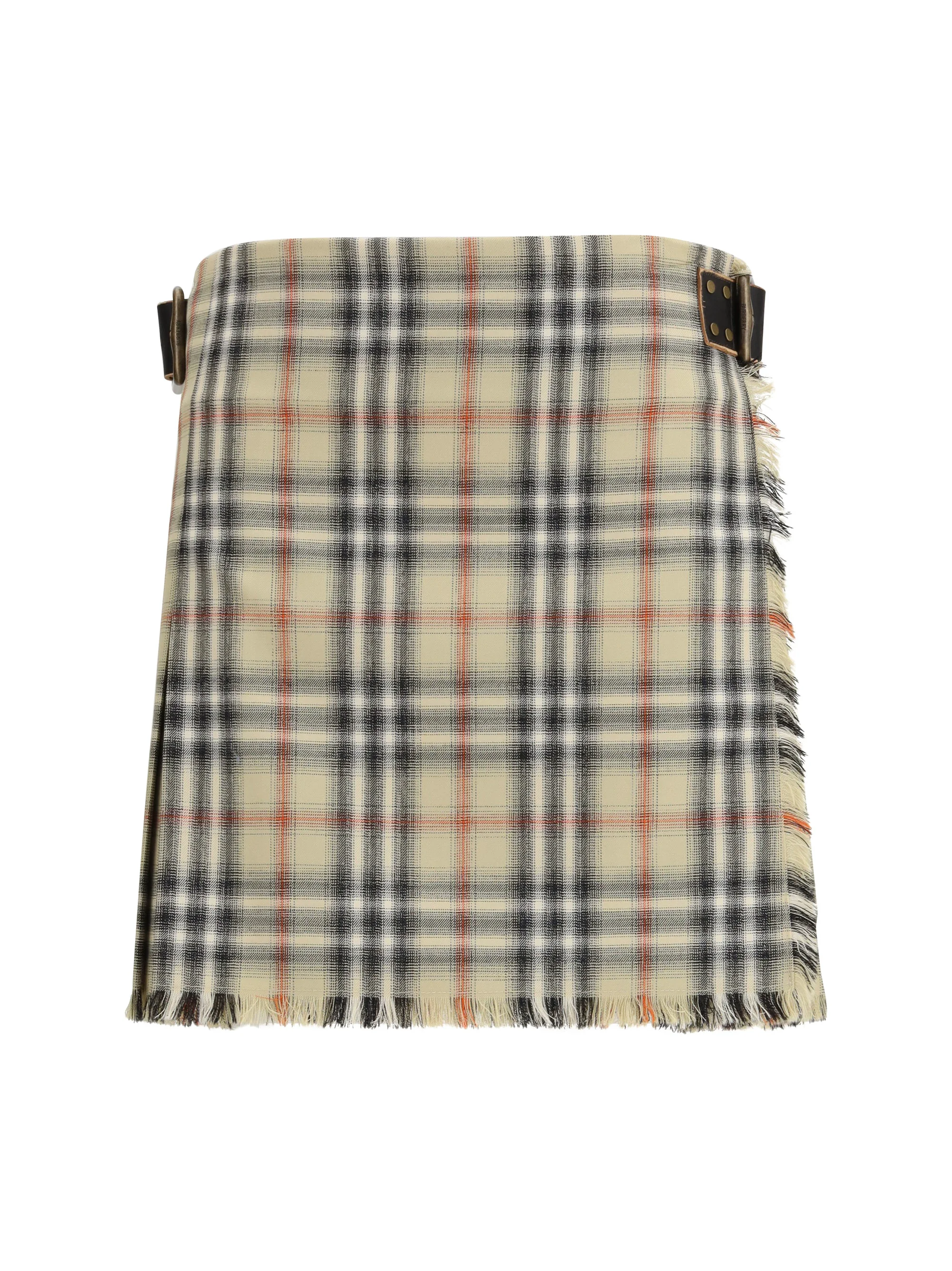 Classic Mini Skirt Check Wool Sand High-Grade
