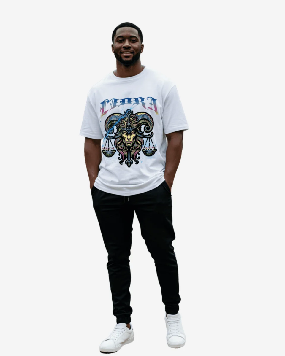 Comfortable G West Zodiac Libra Oversized Men's T-Shirt Original Design
