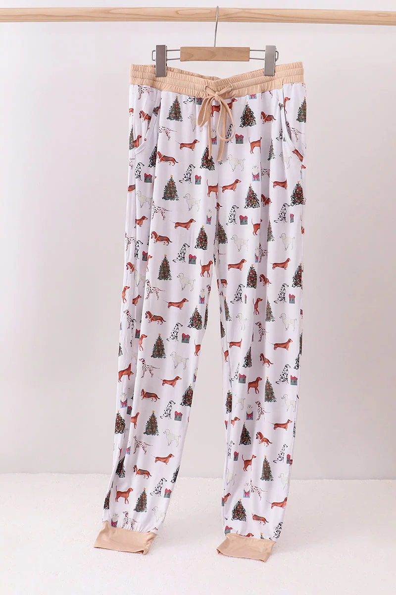 Comfortable Christmas tree animal adult bamboo pajamas pants Enhanced