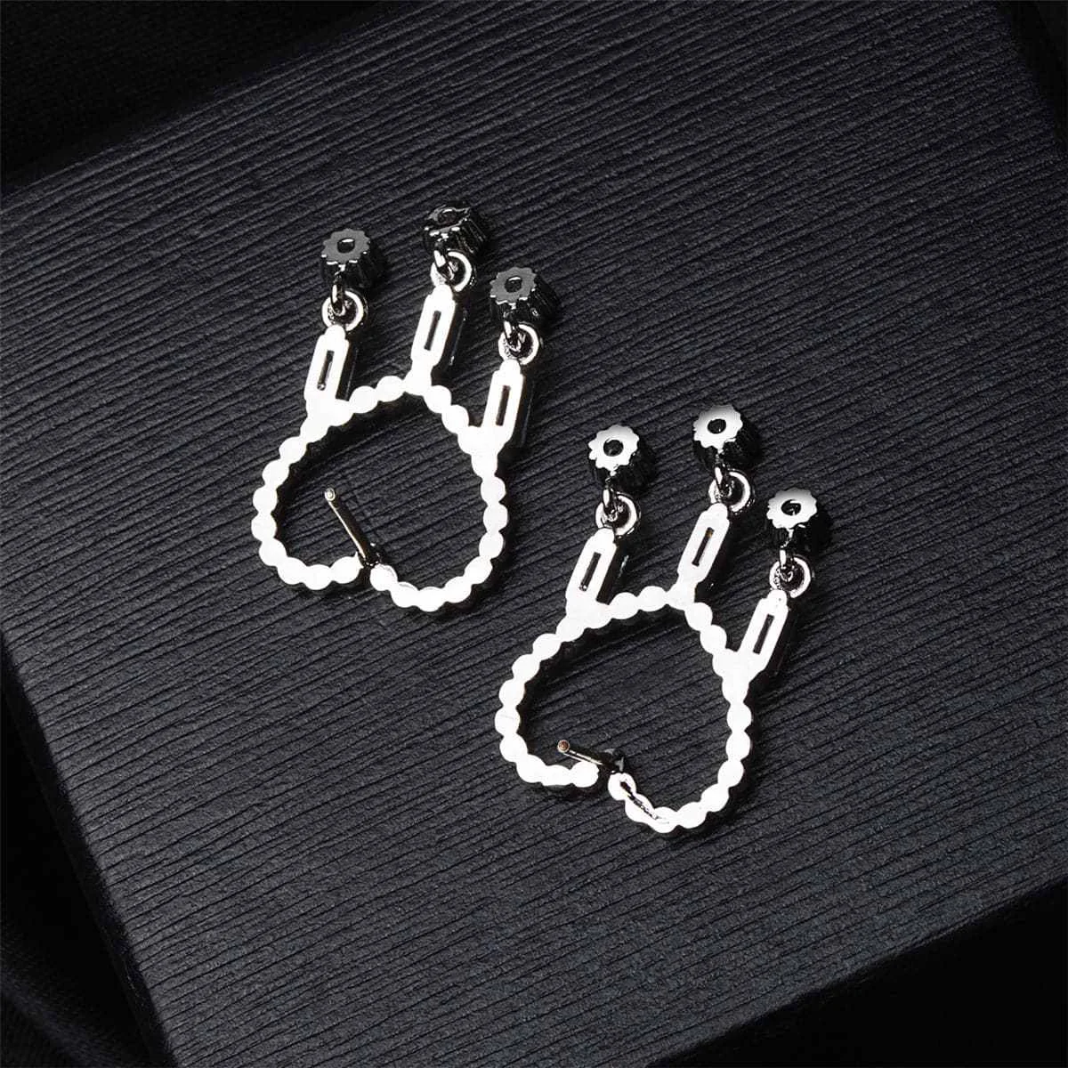 Trendy Cubic Zirconia Silvertone Open Heart Tassel Drop Earrings Verified