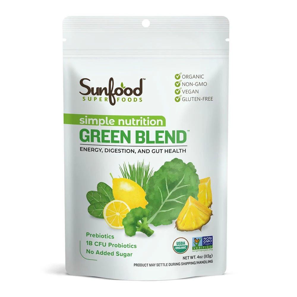 Pure Sunfood Superfoods Organic Simple Nutrition Green Blend 4 Oz Premium