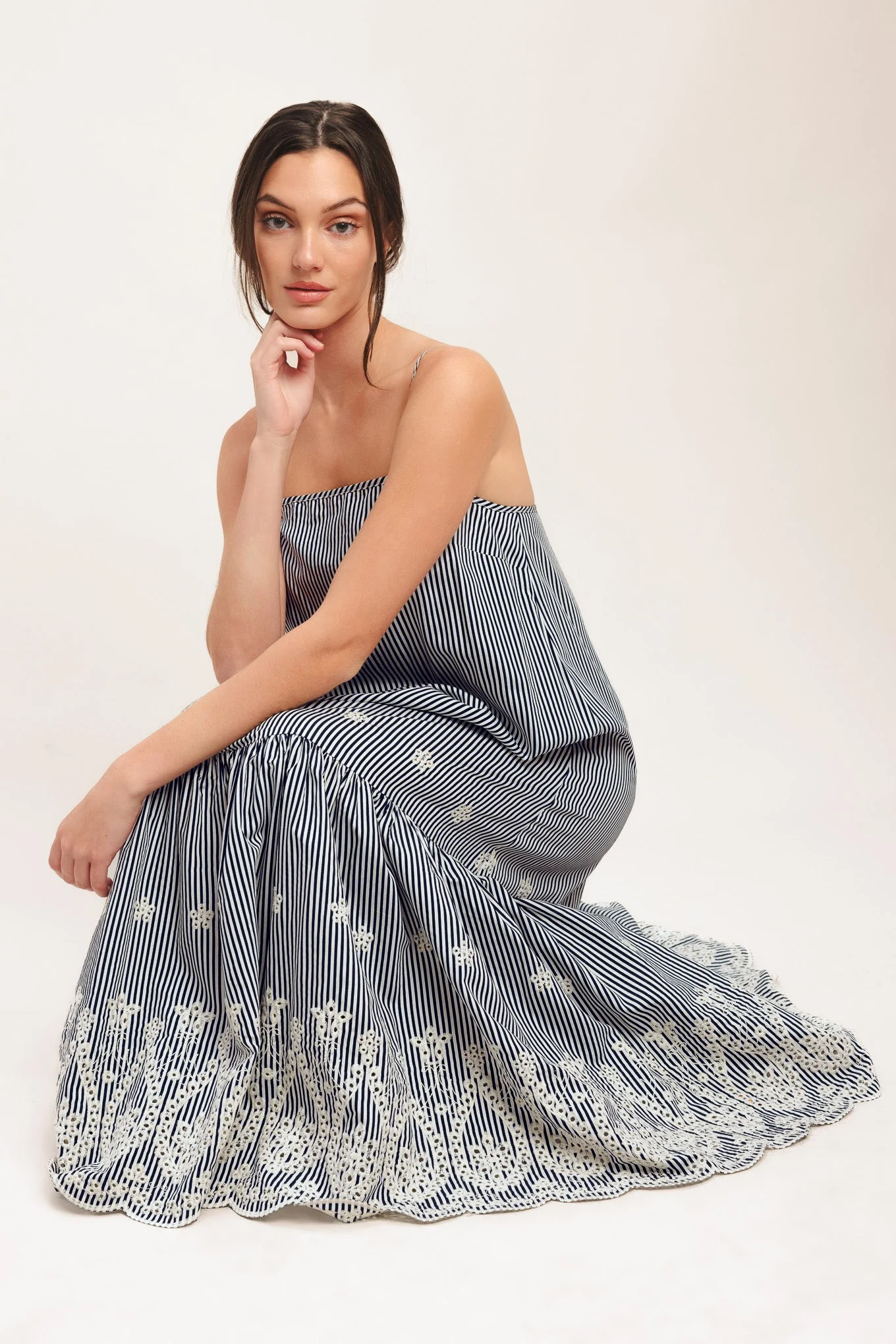 Pure Stripe Cove Woven Midi Dress User-Friendly