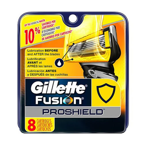 Premium Gillette Fusion Pro-shield Razor Cartridges For Smooth Shave 8 ea Functional