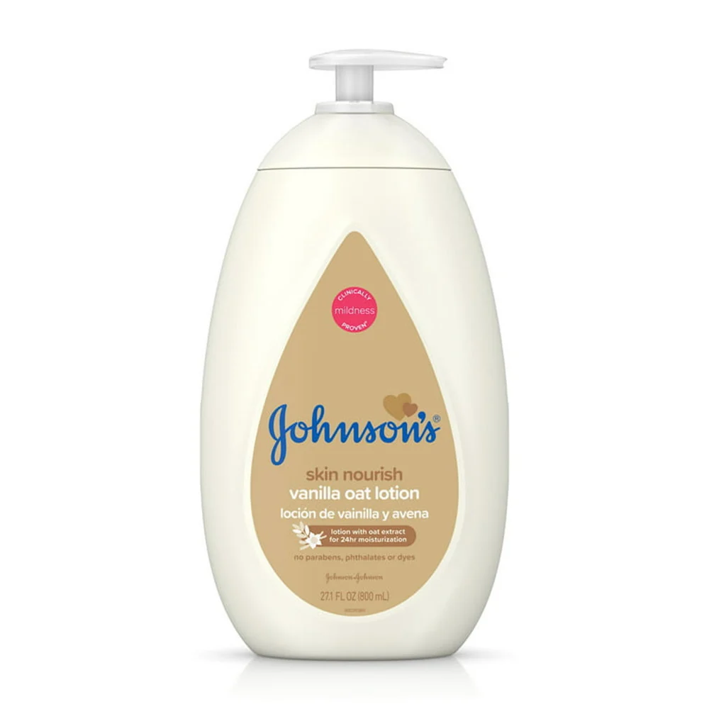 Environmentally Friendly Johnsons Moisturizing Baby Body Lotion with Vanilla And Oat Extract for Dry Skin 27.1 Oz Responsible