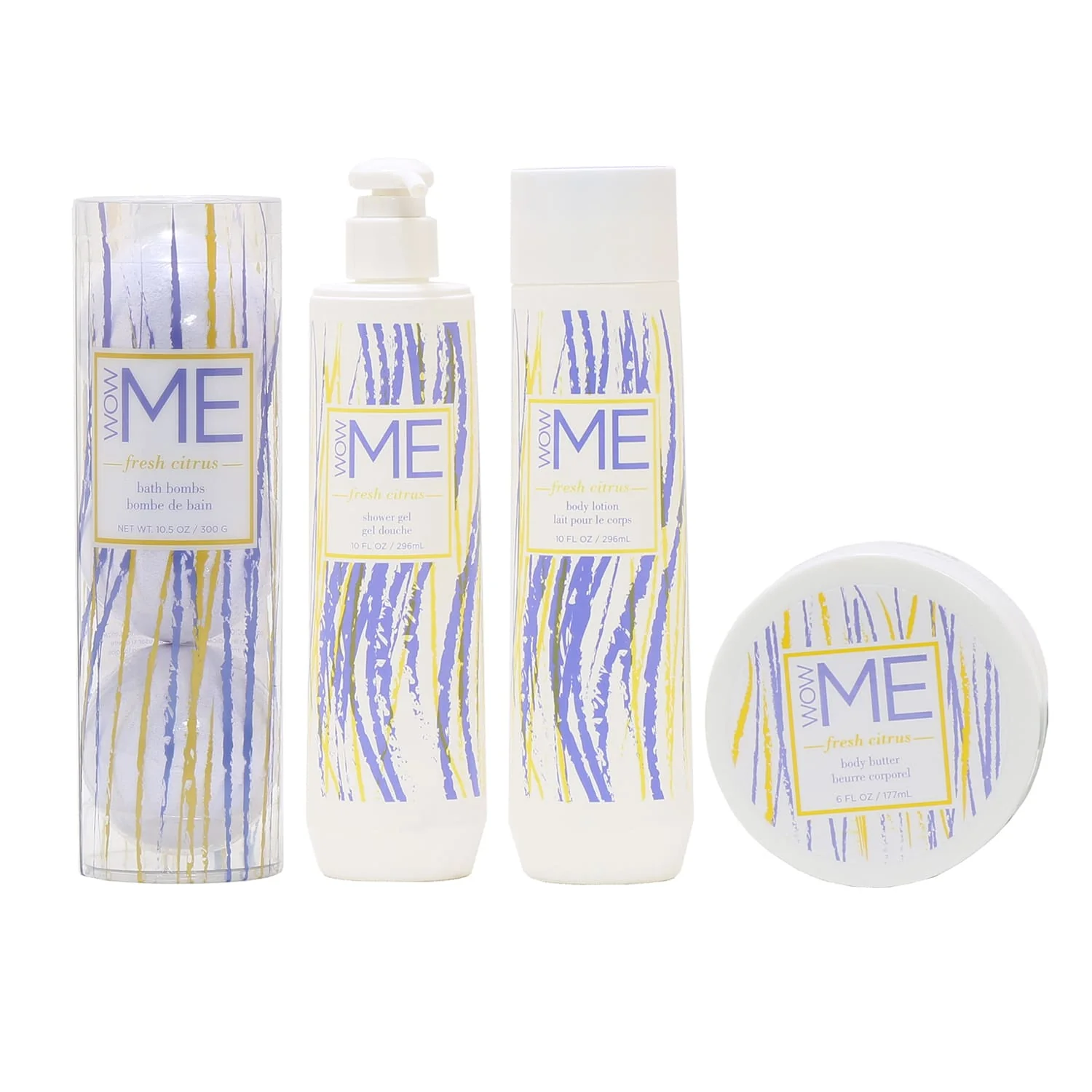 Pure Bundle Wow Me Frsh Citrus Bubble Bath Shower Gel Body Lotion Bath Bomb Relaxed