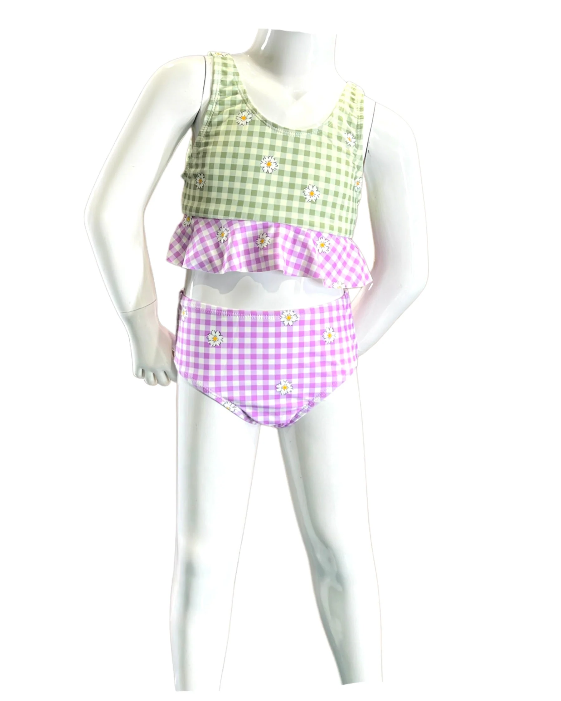Crafted Marina West K4717 Bikini Set Gingham Daisy Fashionable