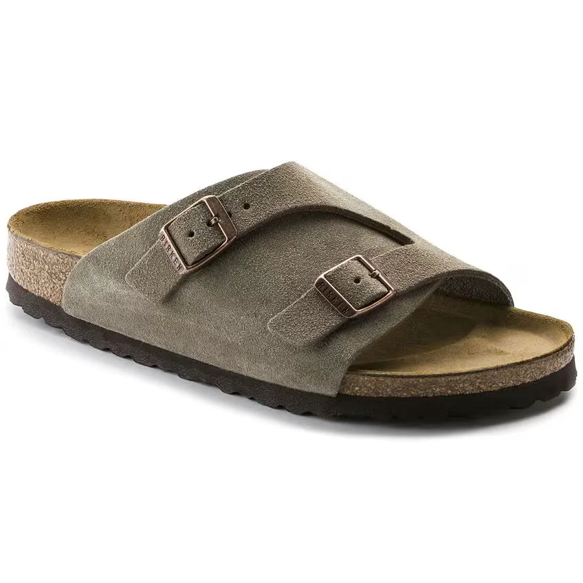 Fine Birkenstock Zurich Suede Leather Taupe Sandals Practical