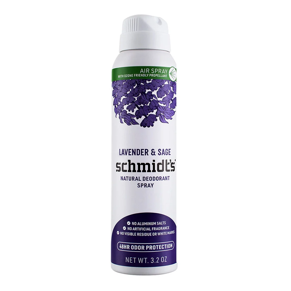 Carefully Designed Schmidts Natural Deodorant Spray for Women and Men Lavender And Sage with 48H Odor Protection 3.2 Oz Next-Generation