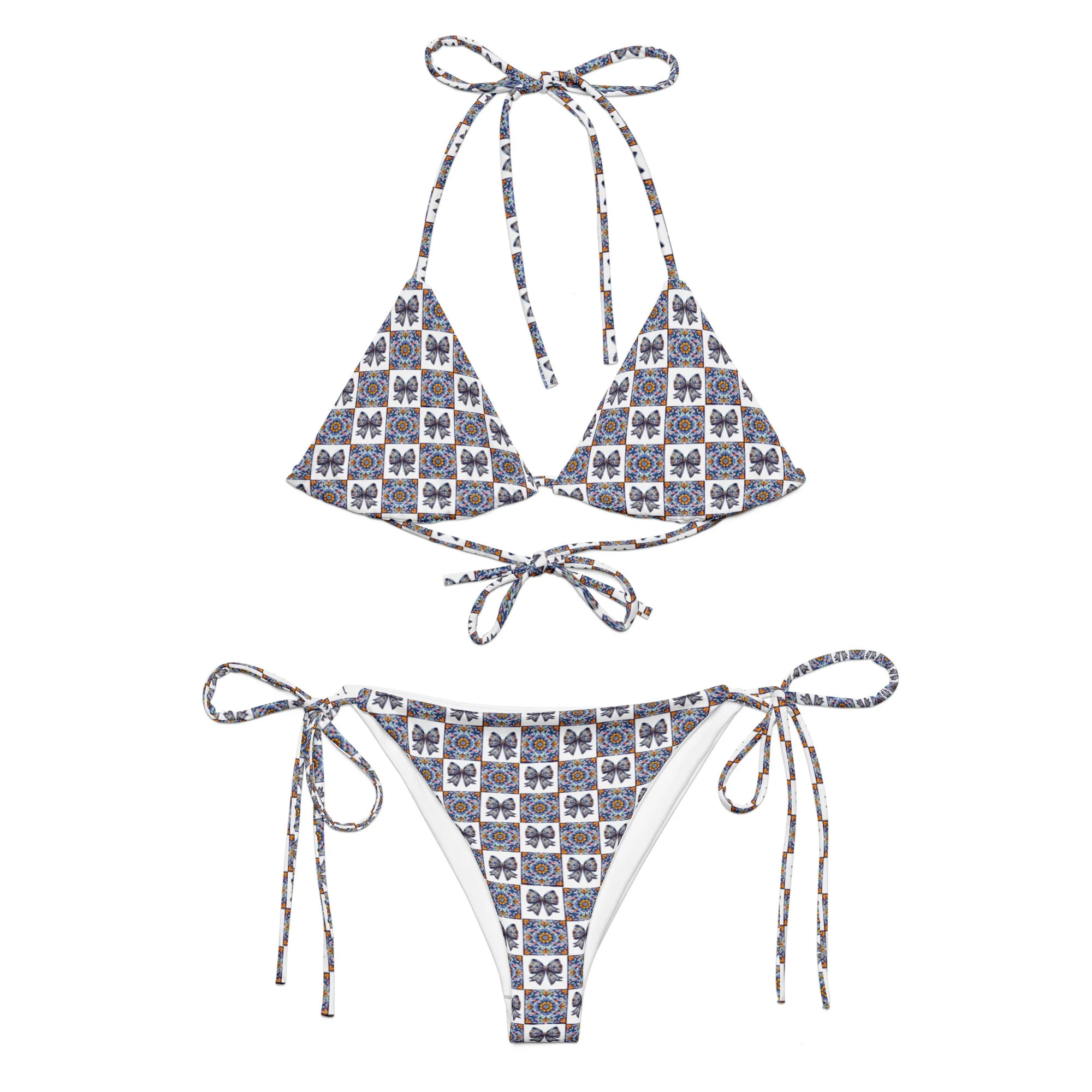 Casual Baha Ranch Yeehaw Talavera Bow String Bikini Luxury
