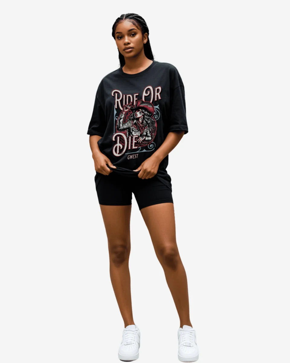 High-Performance G West Ride Or Die Oversized Women's T-Shirt Natural