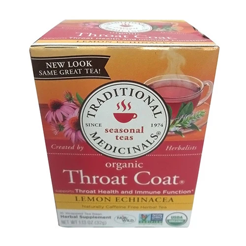 Carefully Designed Traditional Medicinals Organic Throat Coat Herbal Tea Bags Lemon Echinacea - 16 Ea First-Class