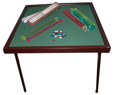 Practical Fold Up Square Family Home Card Game Gaming Table with Green Felt Top Folding Modern