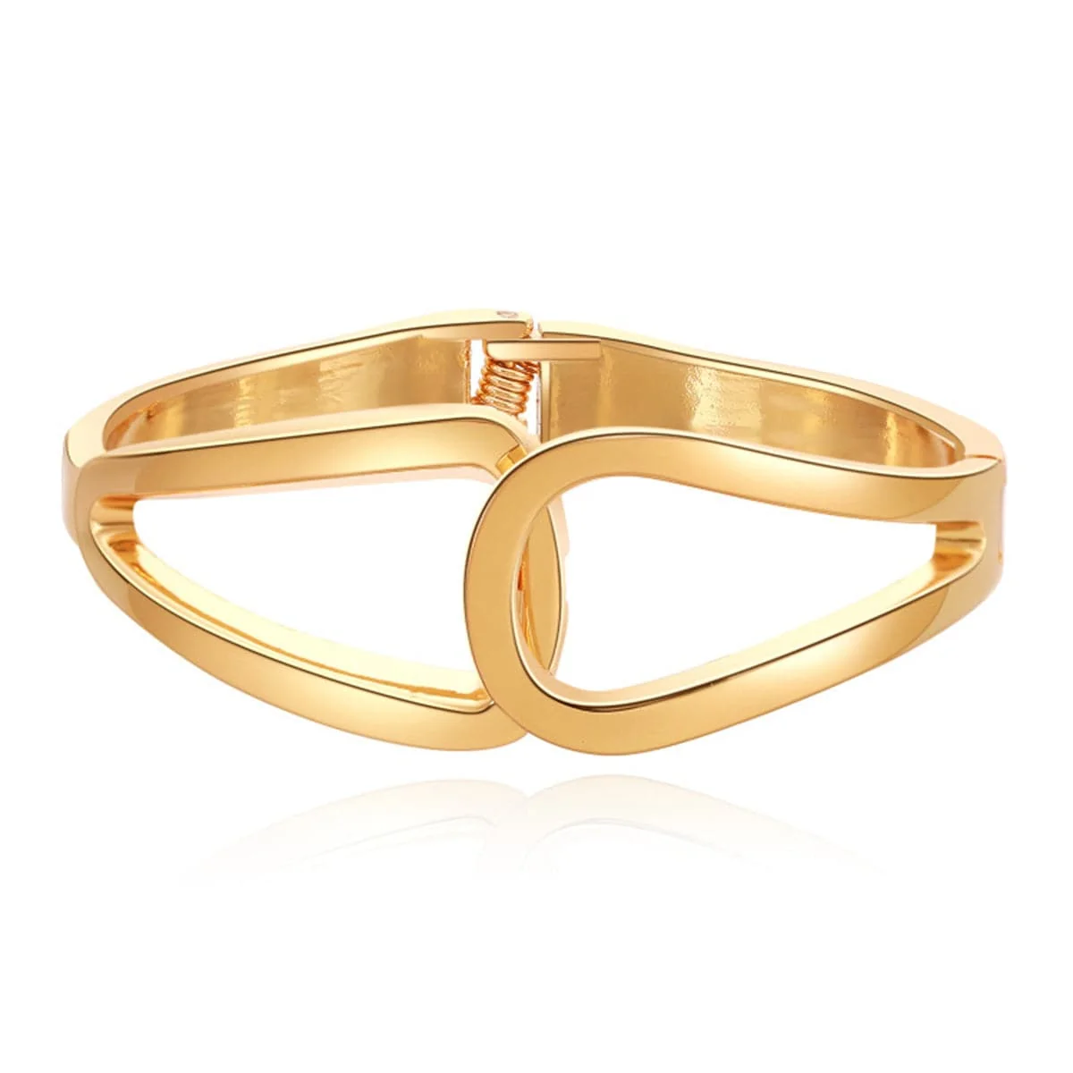 Certified Goldtone Openwork Drop End Bangle Practical