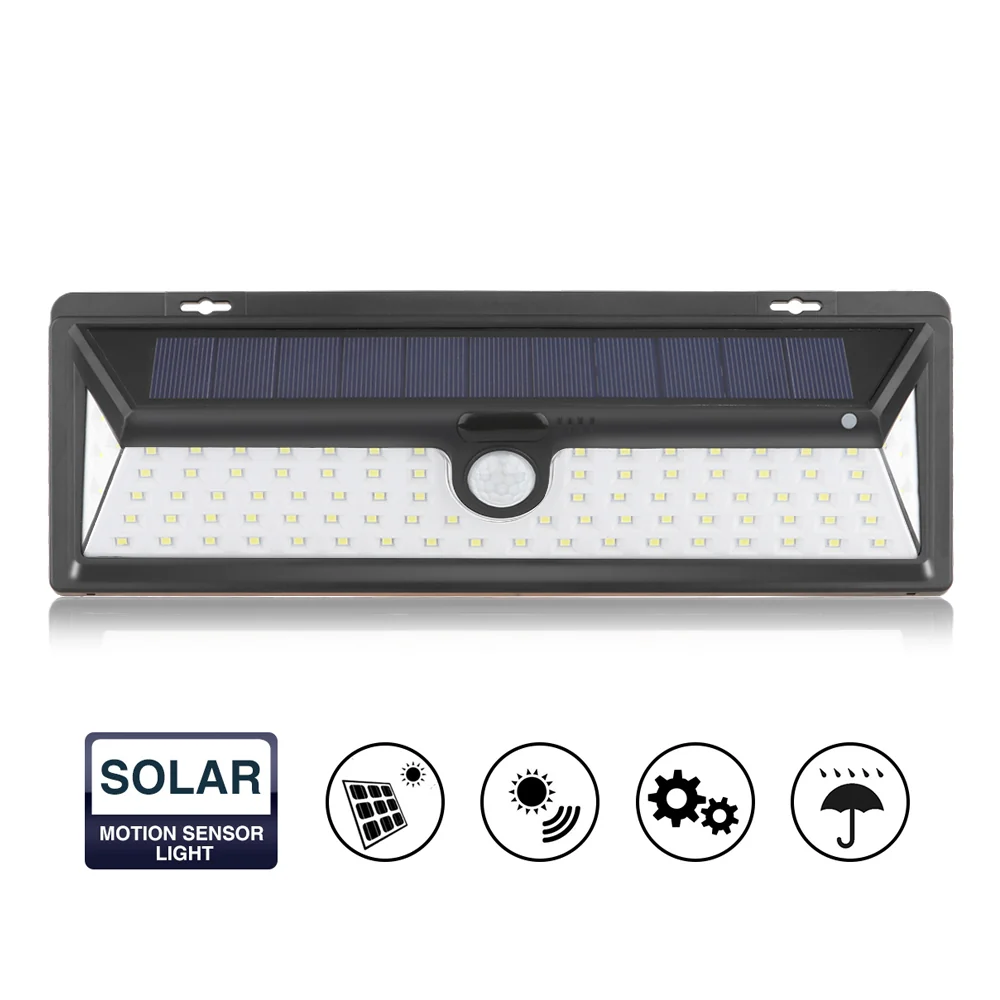 First-Class 90-LED Solar Wall Lamp Infrared PIR Motion Sensor Prestigious