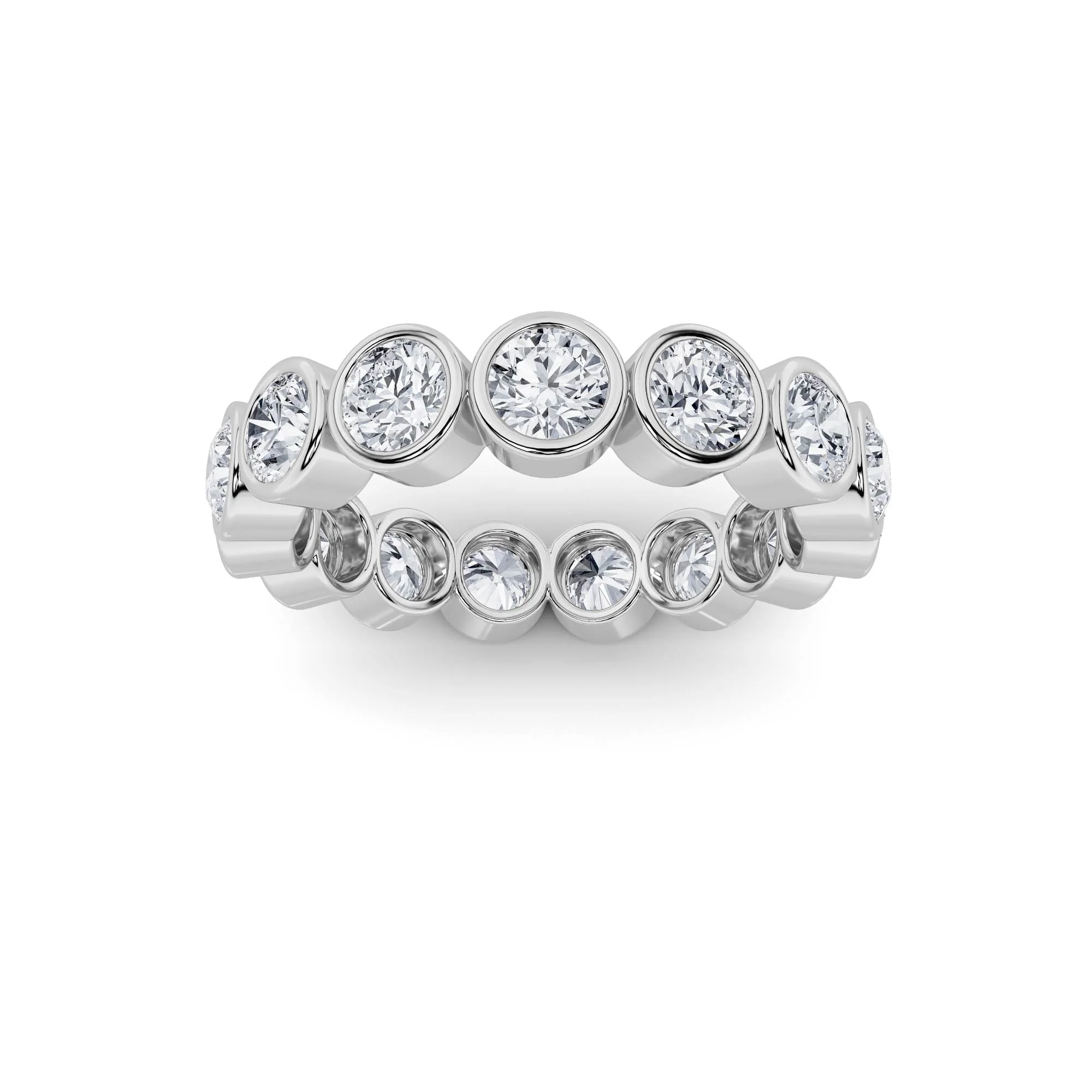 Stylish 2.7Cttw Round Shaped Lab Grown Diamond F Eternity Band Ring in 14K Gold Eco-Friendly