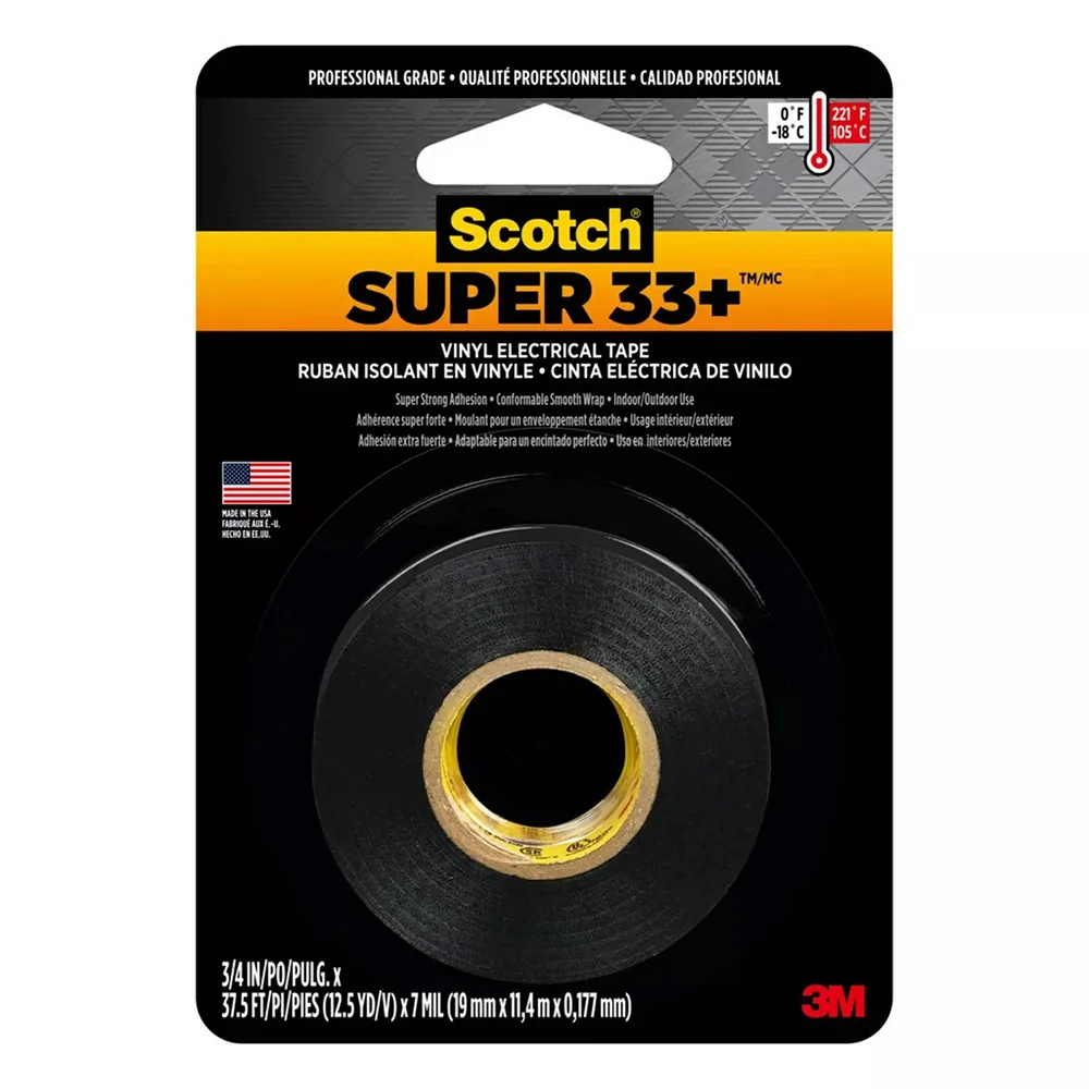 Modern Scotch Super 33 Plus Industrial Vinyl Tape for Electrical Use 1 Ea Functional