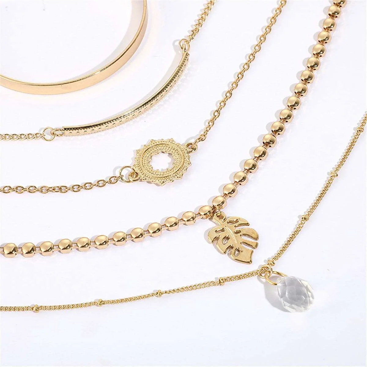 Casual Crystal Goldtone Station Bracelet Cuff Set Reliable
