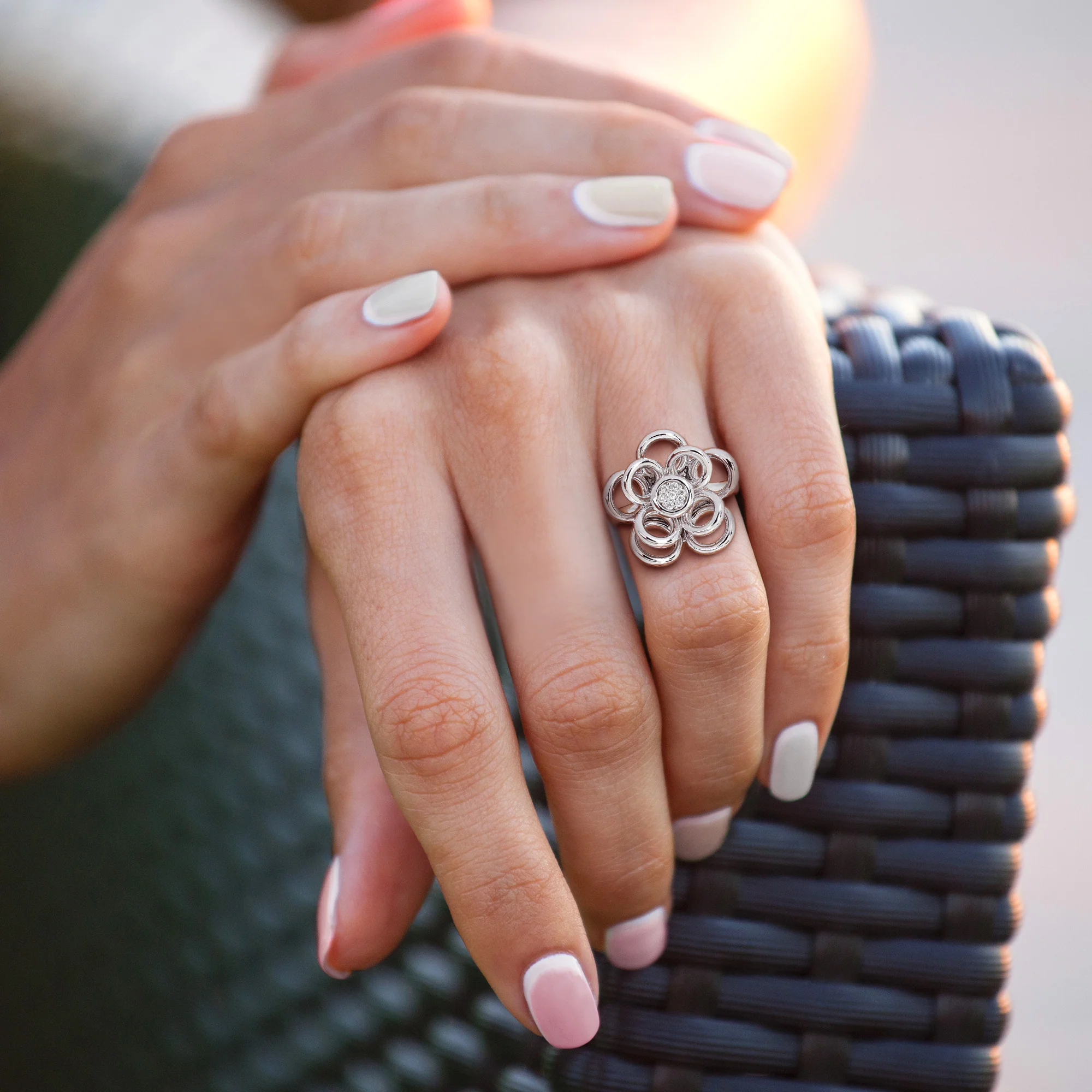 Comfortable Sofia B. Diamond Accent Flower Ring in Sterling Silver Next-Generation