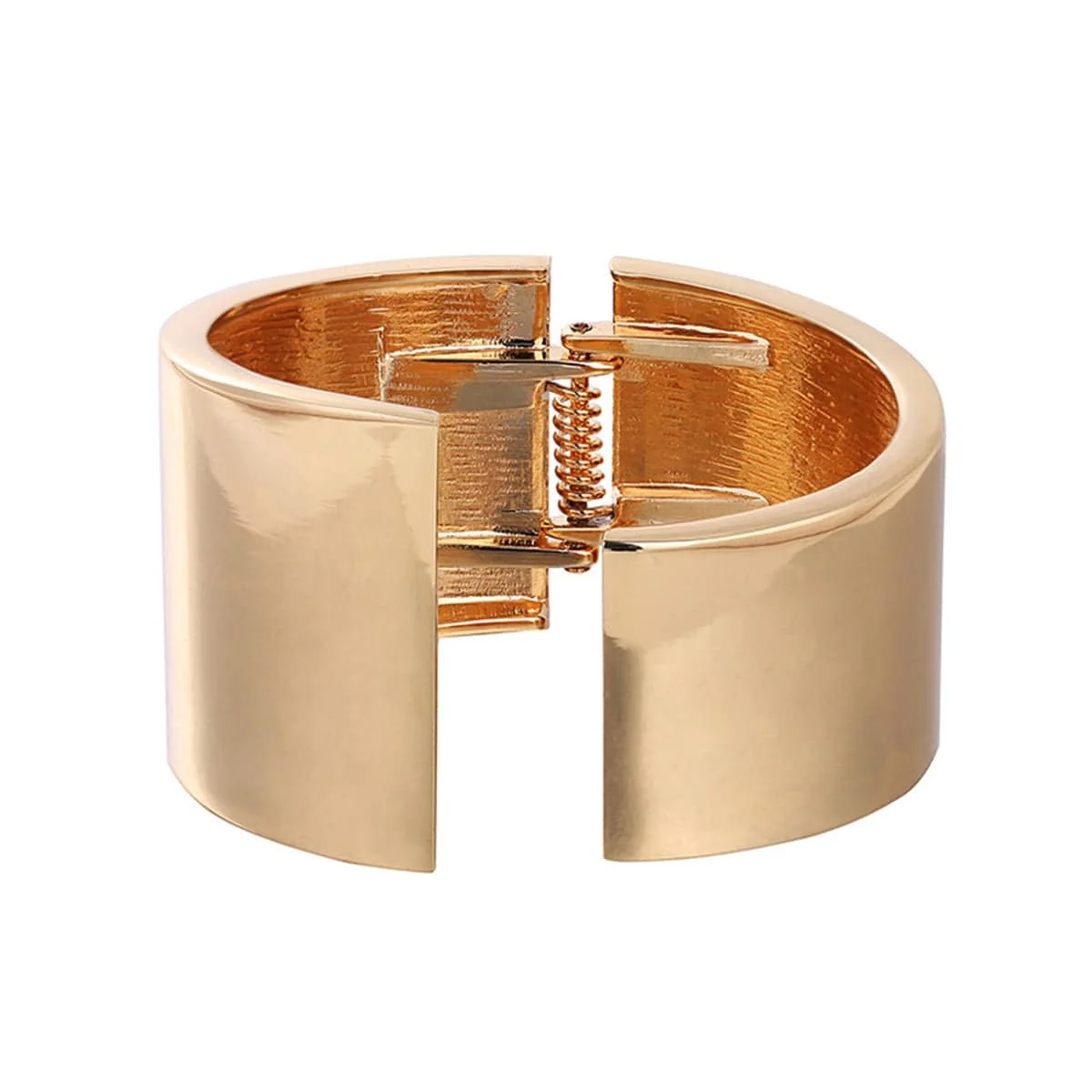 Minimalist Goldtone Mismatching Wide Cuff Powerful