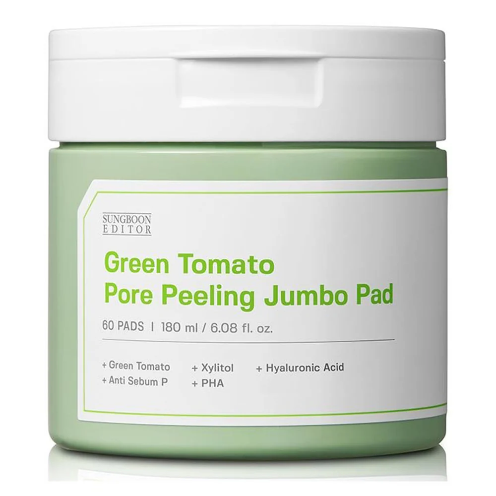High-Grade Sungboon Editor Green Tomato Pore Peeling Jumbo Pad for Face 60Ea 180ml Expertly Made