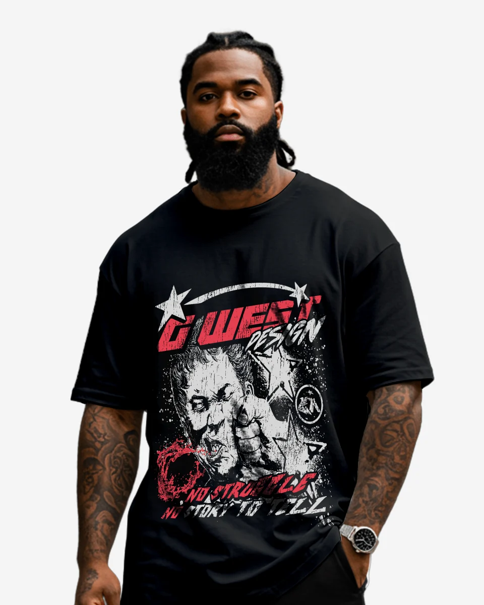 High-Grade G West No Struggle No Story T-Shirt Big and Tall Mens Original