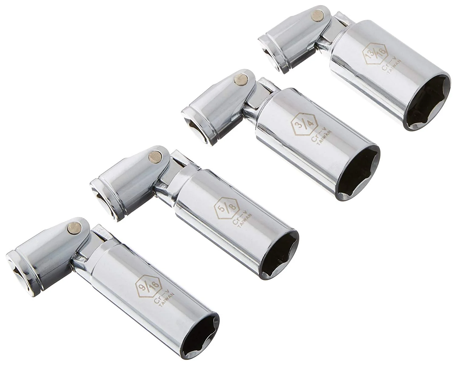 Convenient 4 PC Universal Wobble Deep Spark Plug Socket Set Exceptional