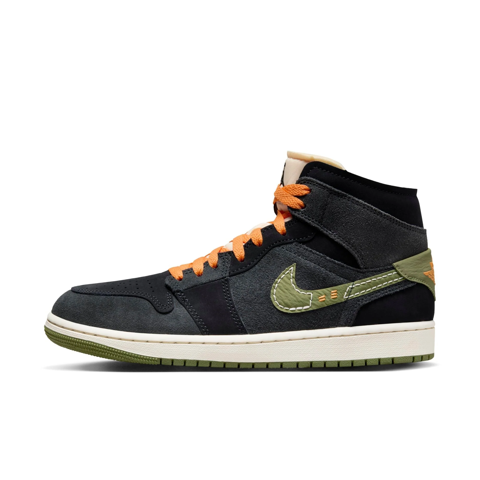 Proven Air Jordan Men's Retro 1 Mid Se Craft 'Anthracite Light Olive' Sneakers Effective