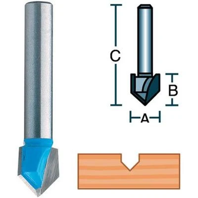 Clean 1 V-Groove Grooving Carbide Tip Router Bit High-End