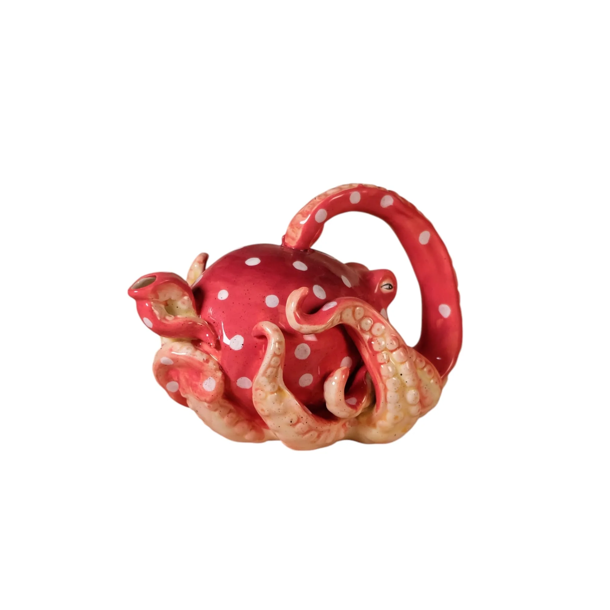 Long-Lasting Red Octopus Teapot Secure