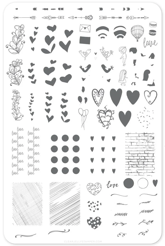 Genuine My Secret Crush CjS V-17 - Clear Jelly Stamping Plate Lightweight