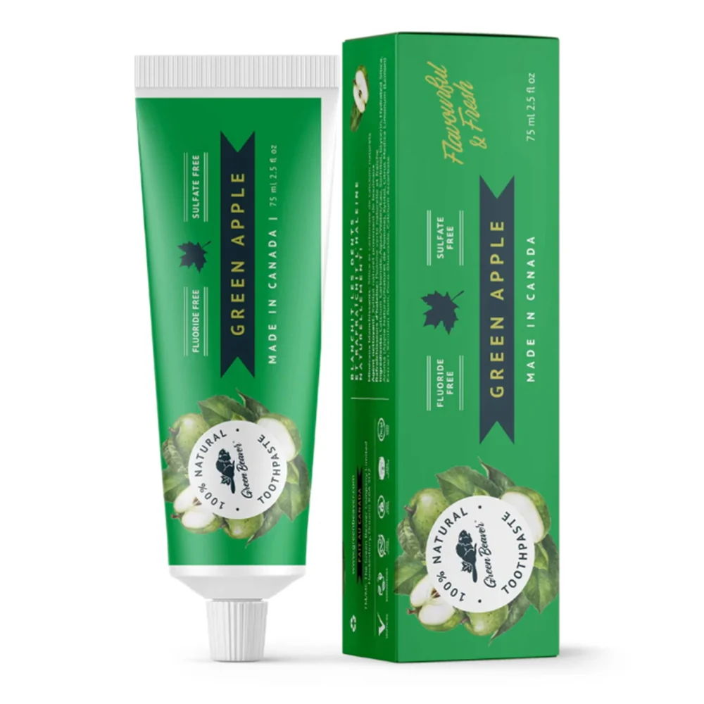 Long-Lasting Green Beaver Natural Toothpaste Green Apple 2.5 Oz Top-Quality