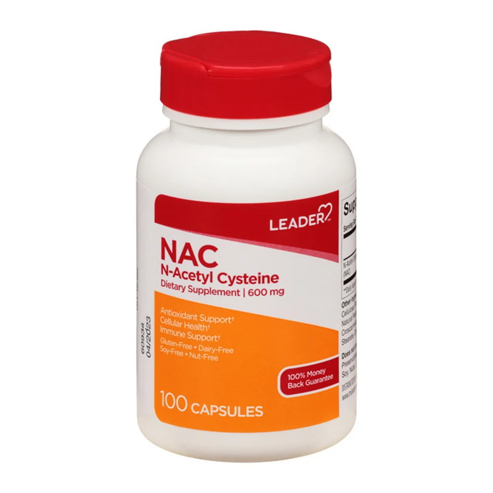 High-End Leader N Acetyl Cystein Dietary Supplement 600 Mg Capsules 100 Ea Minimalist