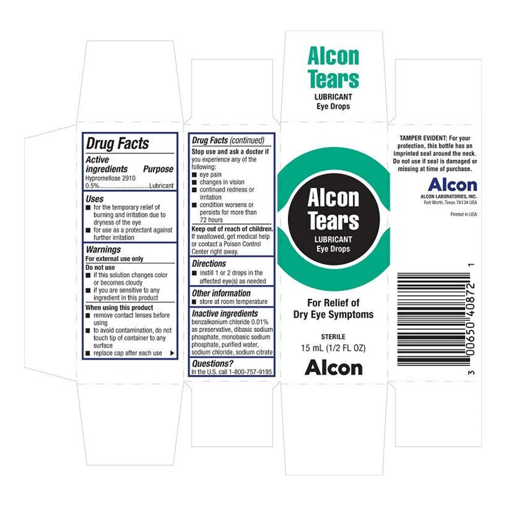 Powerful Alcon Tears Lubricant Dry Eye Drop 0.5 Oz Professional