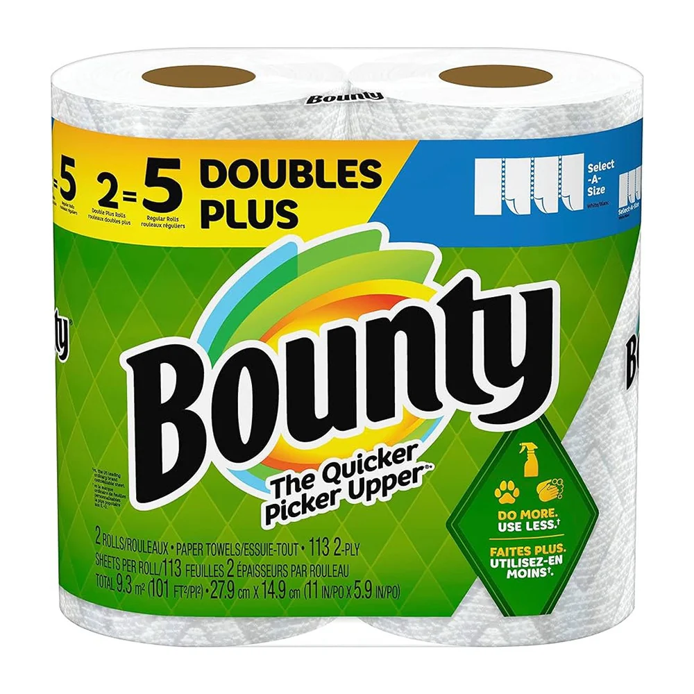 Unique Bounty Select A Size Paper Towels 2 Double Plus Rolls 2 Ea Safe