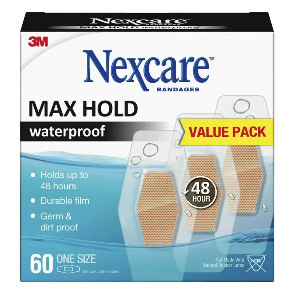 Professional Nexcare Max Hold Waterproof Bandages Clear Family Pack One Size 60 Ea Efficient