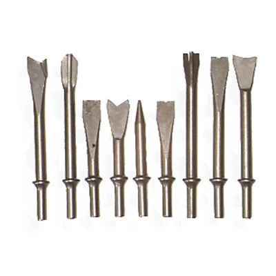 Artisan 9 Piece Chiseling Bit Attachments for Air Hammer Chisel Punch Metal Cutter Tool Set Trendy