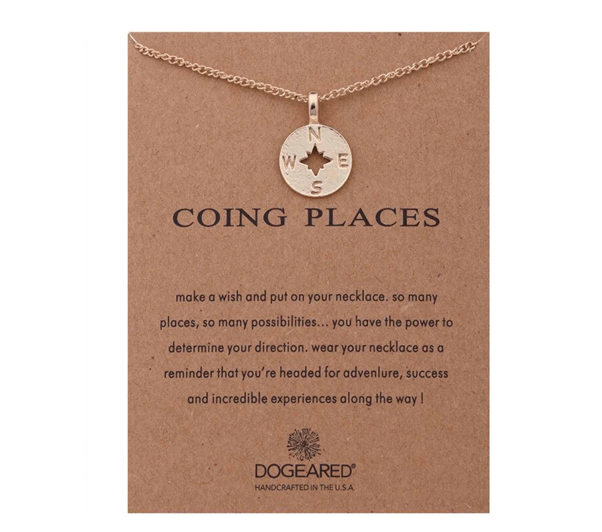 Dependable Goldtone Compass Going Places Necklace Trendy