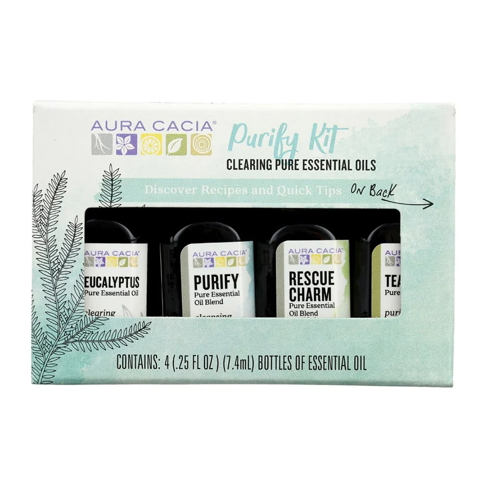 Casual Aura Cacia Clearing Pure Essential Oil Purify Kit 4 Ea Smooth