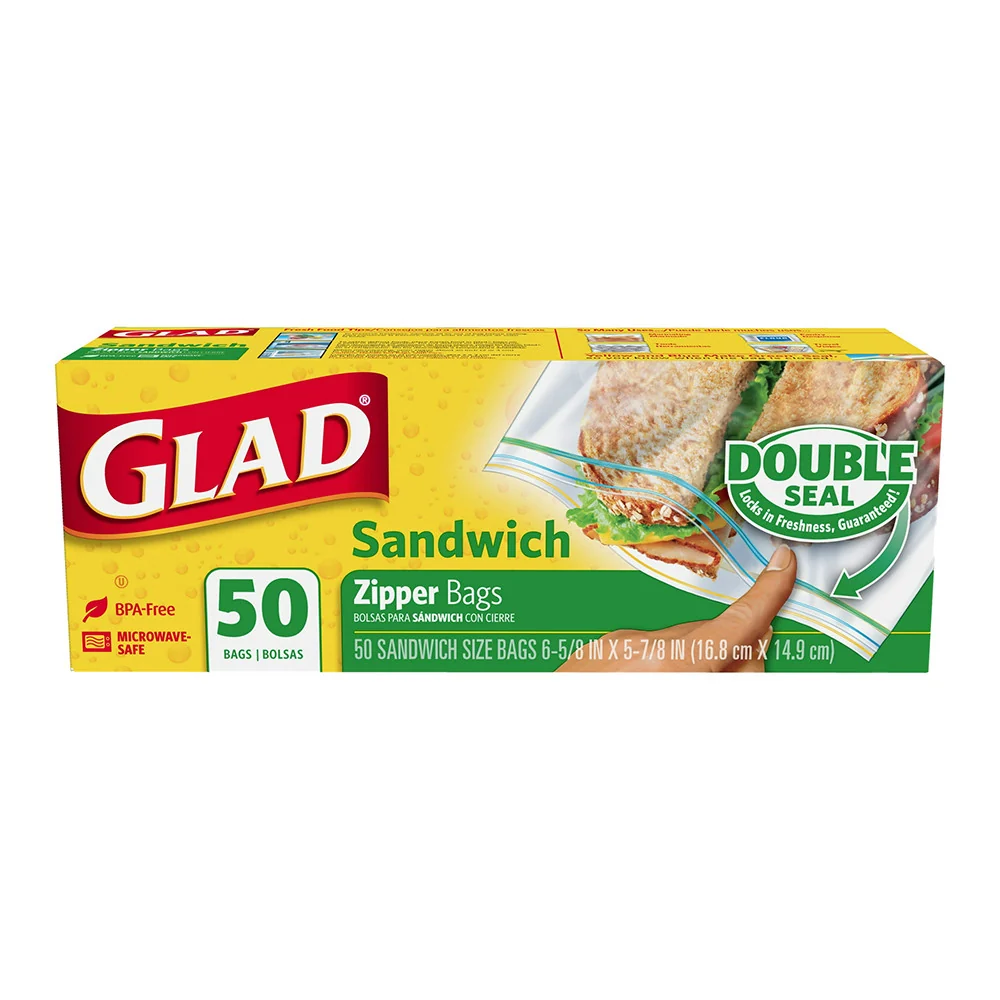 Fine Glad Zipper Food Storage Sandwich Bags 50 Ct Fashionable