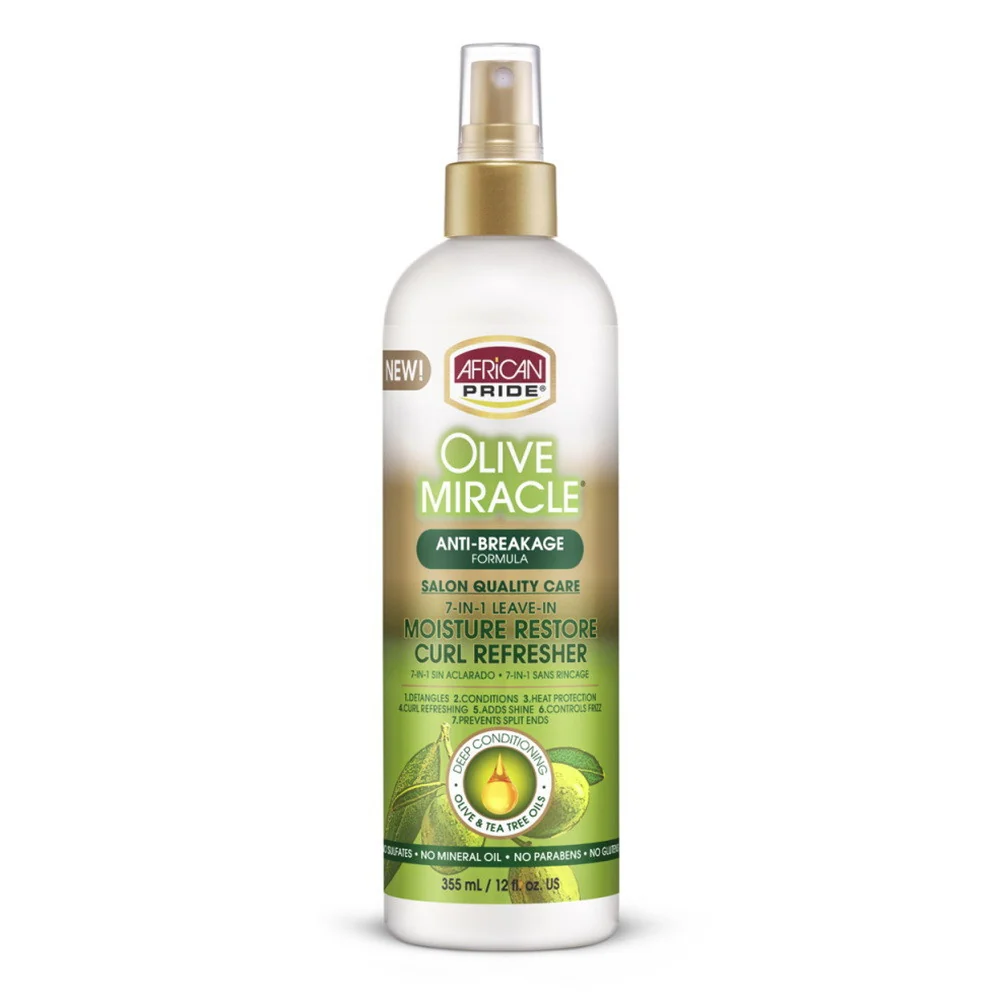 High-End African Pride Olive 7 In 1 Leave In Moisture Restore Curl Refresher 12 Oz Optimized