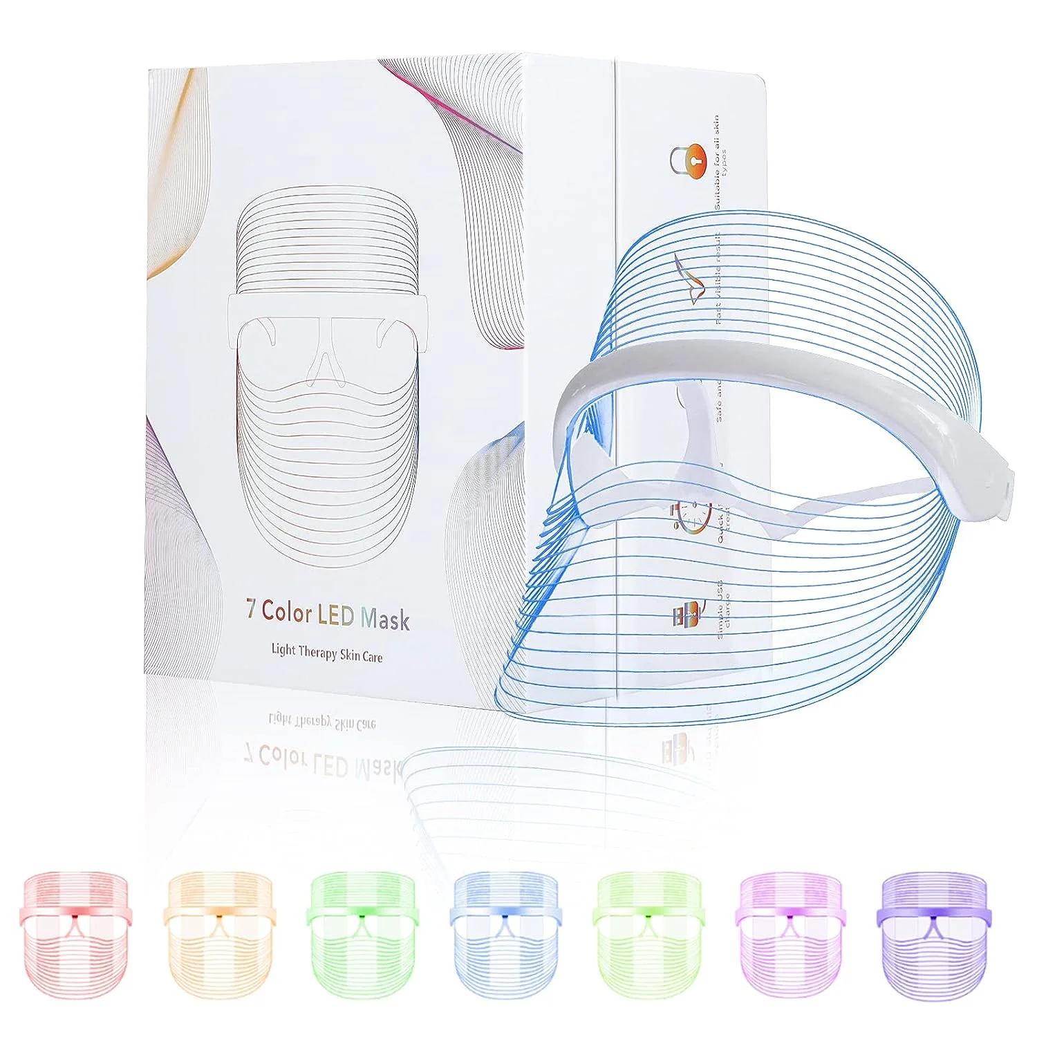 Elite 7 Color LED Light Therapy Mask Recyclable