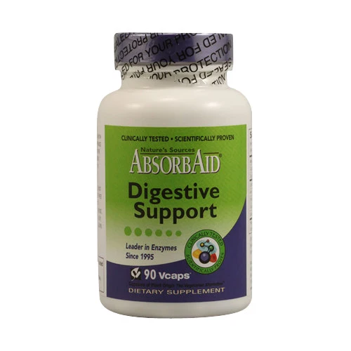 Exclusive Natures Sources Absorb Aid Digestive Support Vegetarian Capsules - 90 Ea Contemporary